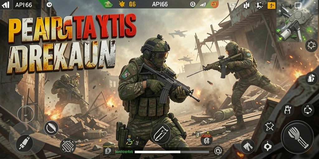 Tampilan gameplay API66 yang intens dan mendebarkan.