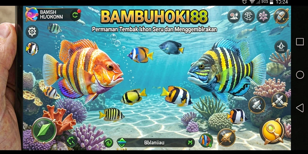 Tampilan gameplay seru dari BAMBUHOKI88 saat menangkap ikan.