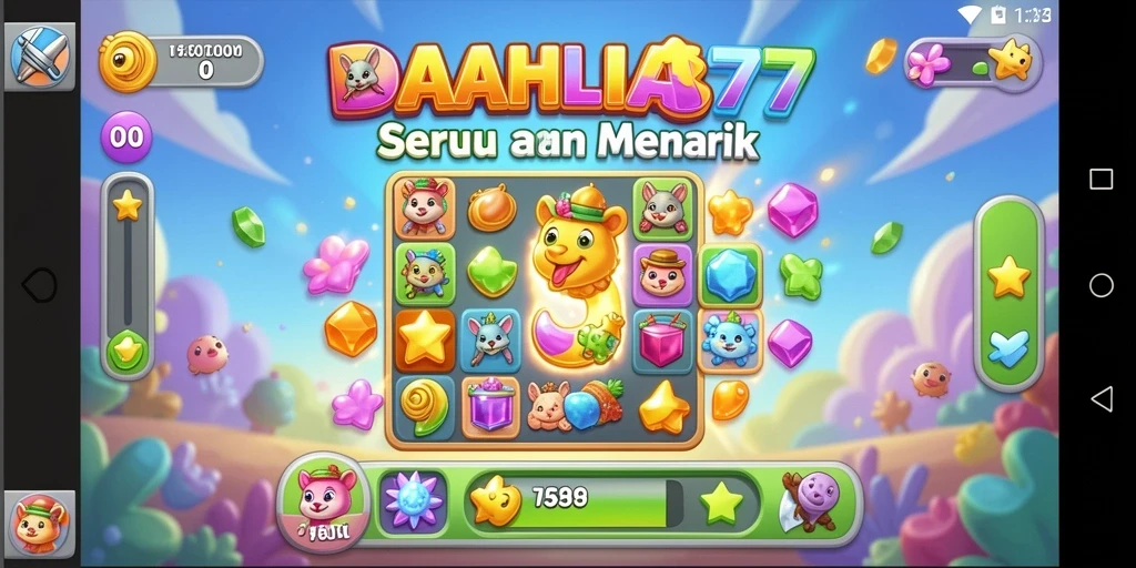 Tampilan menarik gameplay Match-3 DAHLIA77.