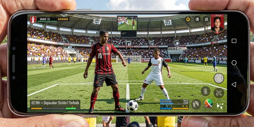 Screenshot EE789 menampilkan momen intens di lapangan sepak bola.