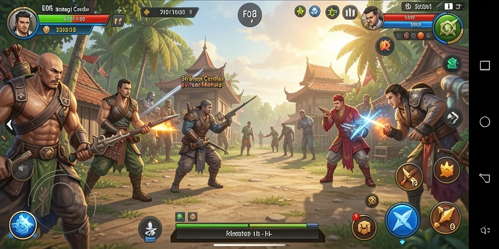 Screenshot gameplay F08 menampilkan aksi strategi penuh ketegangan.