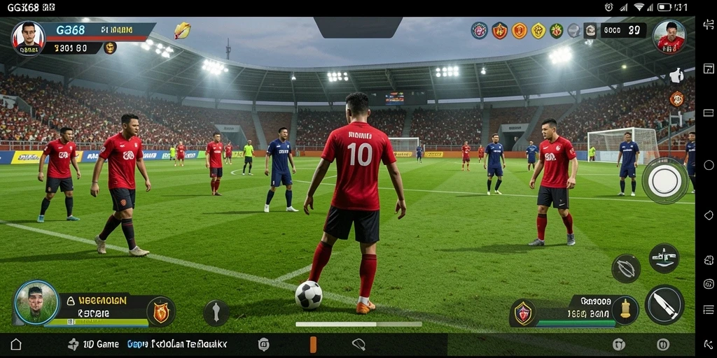 Screenshot utama GG368 menampilkan aksi mendebarkan dalam permainan sepak bola.
