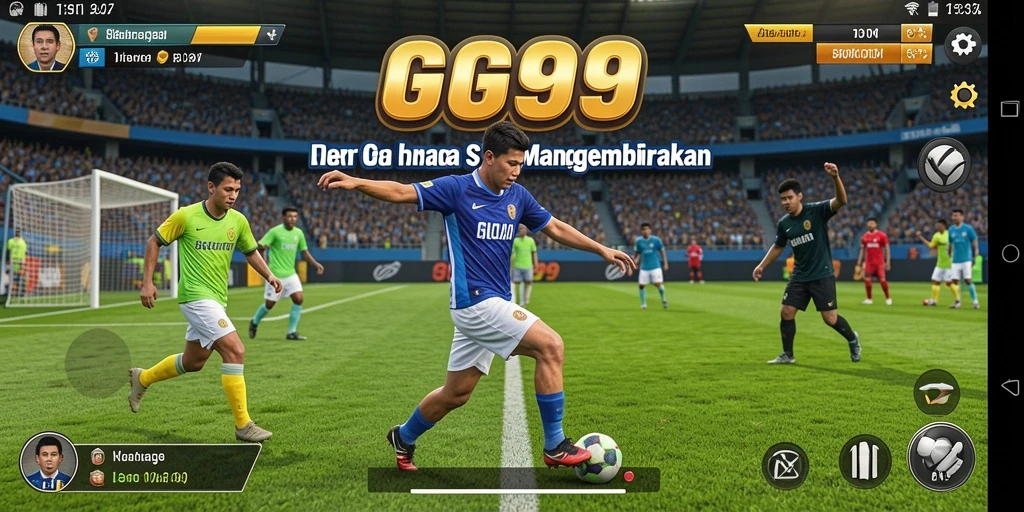 Screenshot GG999 menampilkan adegan pertandingan olahraga yang menegangkan.