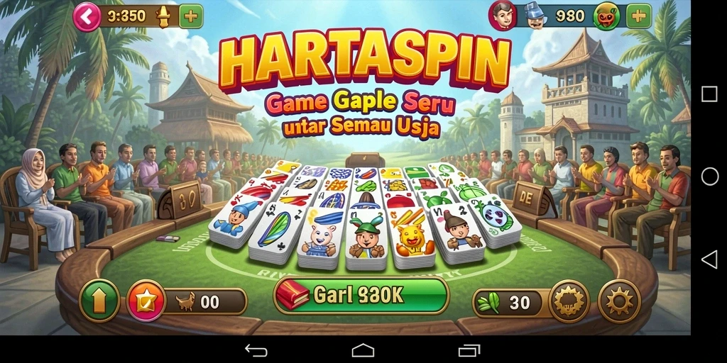 Screenshot permainan HARTASPIN menampilkan momen seru Gaple.