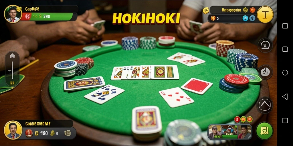 Tampilan gameplay HOKIHOKI yang menarik dalam permainan Gaple.