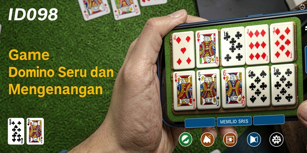 Screenshot gameplay ID098 menampilkan pertarungan domino yang seru dan interaktif.