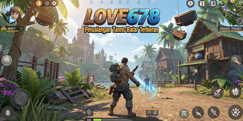 Screenshot dari gameplay <strong>LOVE678</strong> yang menunjukkan eksplorasi dunia terbuka.