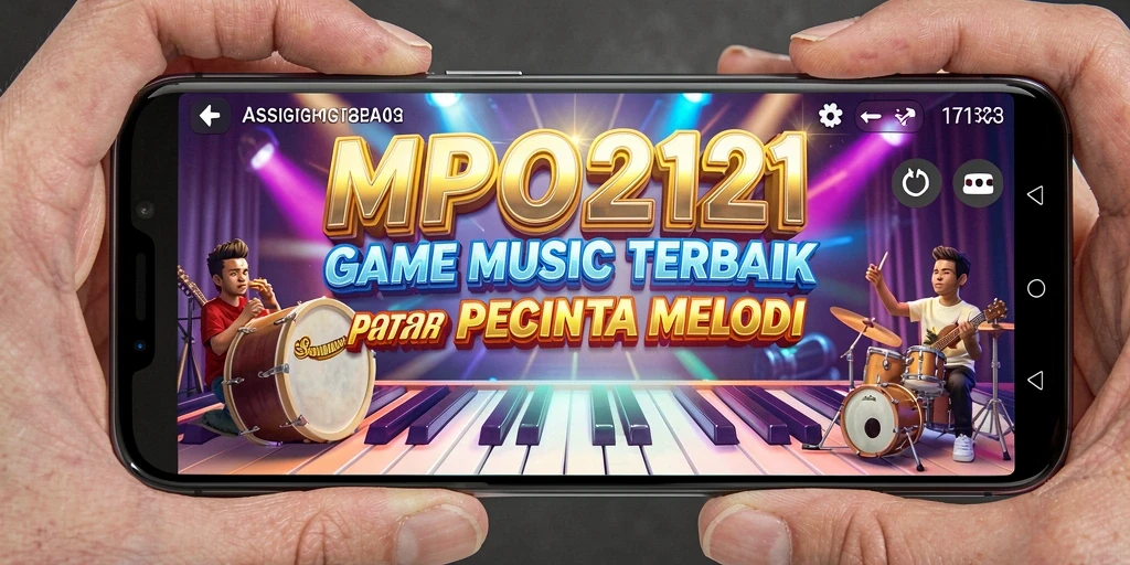Tampilan gameplay MPO2121 dengan antarmuka yang menarik dan musik yang seru.