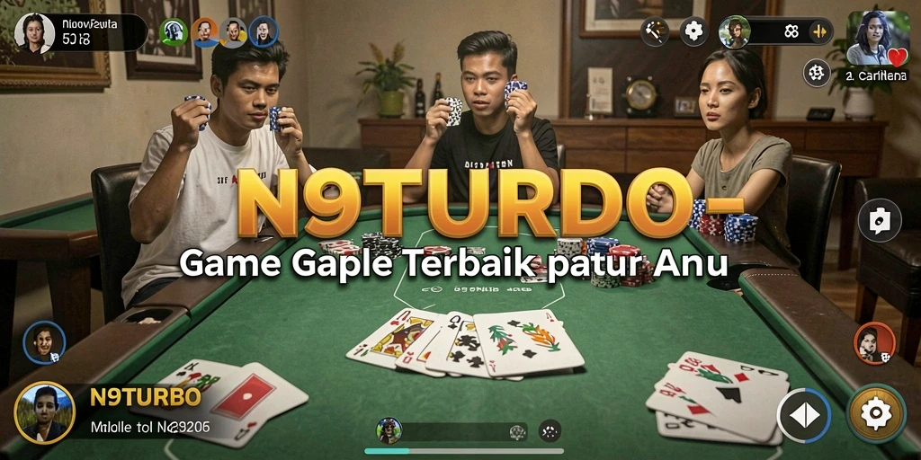Screenshot gameplay N9TURBO menampilkan saat seru bermain Gaple.