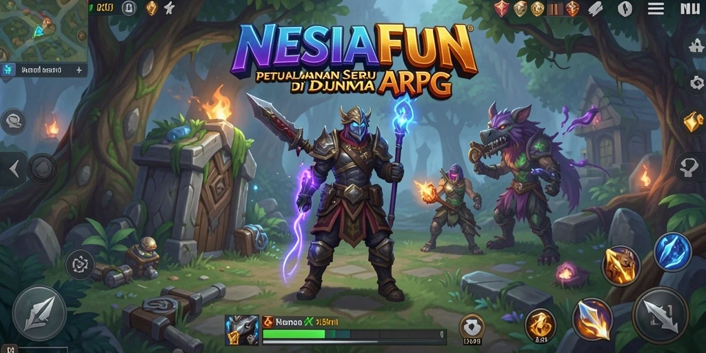 Gameplay epik dalam NESIAFUN ditampilkan dengan grafis yang mengesankan.