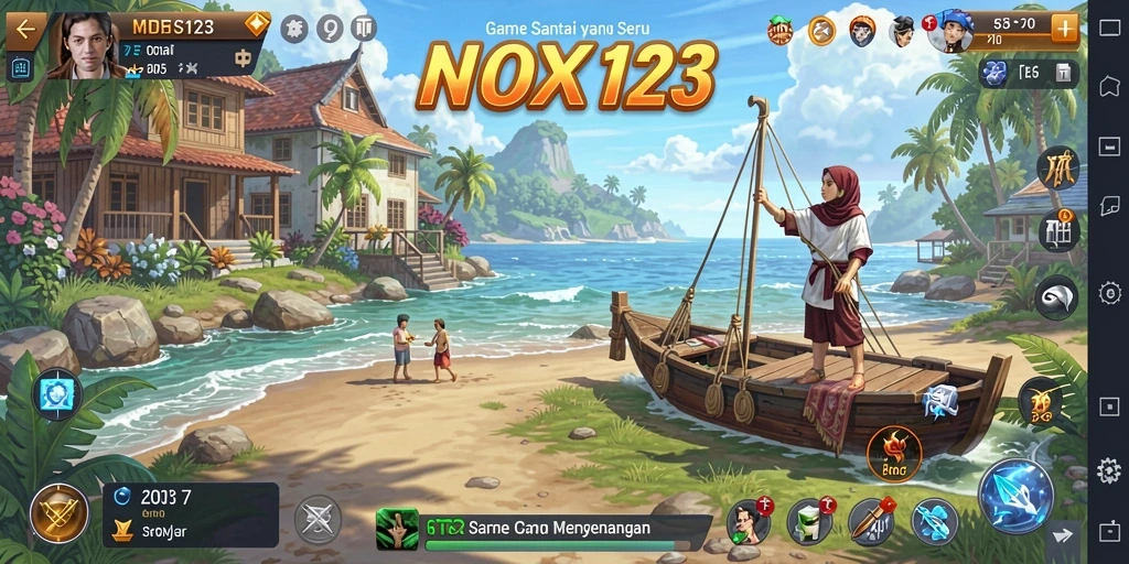 Tampilan gameplay NOX123 yang menarik dan menghibur.