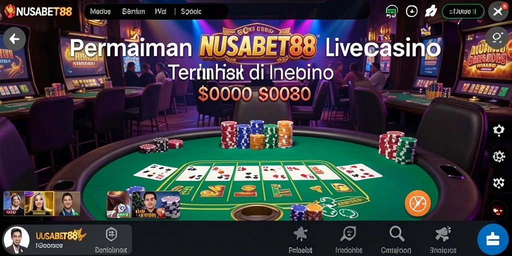 Tampilan gameplay NUSABET88 yang mendebarkan dan interaktif di Live Casino.