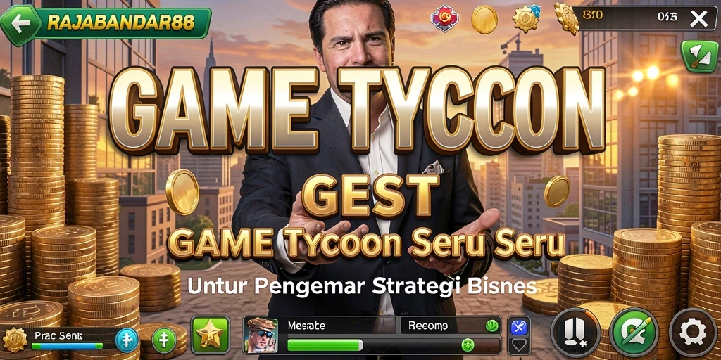 Screenshot gameplay RAJABANDAR88 menunjukkan momen seru dalam mengelola bisnis Tycoon.