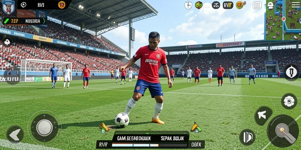 Tampilan gameplay menegangkan dari game sepak bola RVIP.