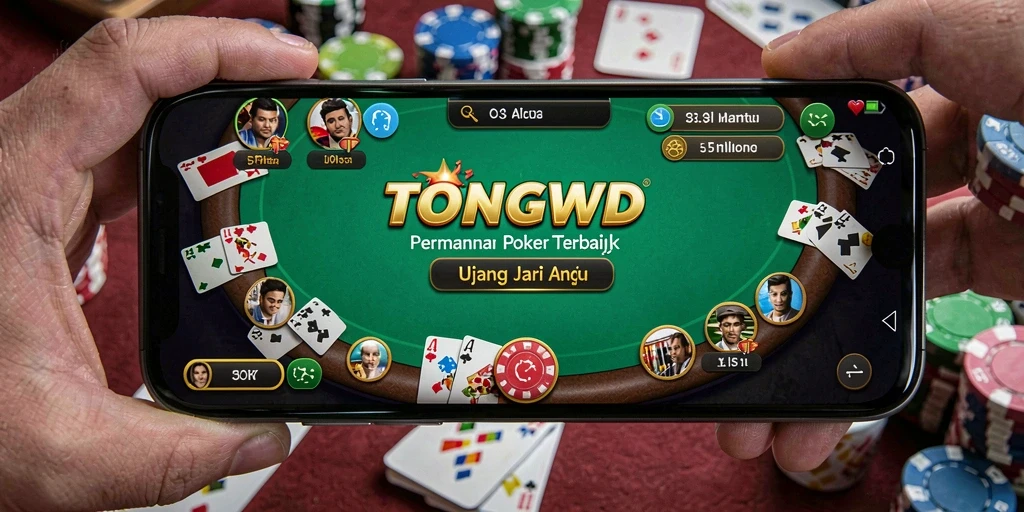 Screenshot menunjukkan permainan Poker yang mengasyikkan dan interaksi antar pemain.
