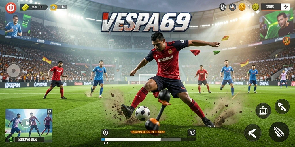Tampilan menarik dari gameplay VESPA69 yang penuh aksi.