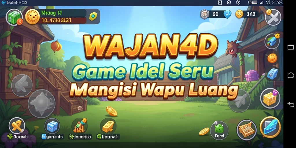 Screenshot gameplay WAJAN4D yang menampilkan antarmuka Idle yang menarik.